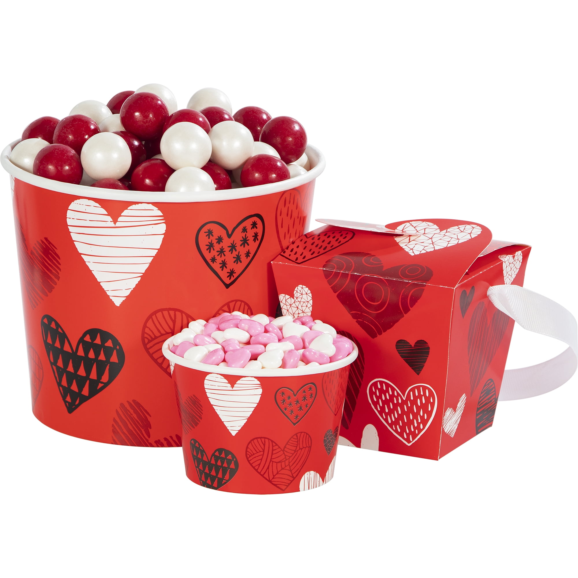 Amscan Confetti Hearts Valentine's Day Cups, Party Supplies, Paper, 9oz.  Capacity, 8 Count