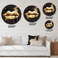thumbnail image 5 of Designart "Luxurious Golden Lips II" Fashion Metal Round Wall Art Prints, 5 of 5
