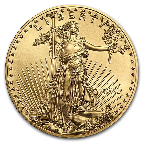 2021 1/10 oz American Gold Eagle Coin BU (Type 1)