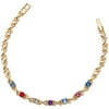 Personalized Planet Family Gold-Plated XOXO Round Birthstone Bracelet