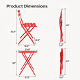 thumbnail image 6 of KAMEROUT 3-Piece Folding Bistro Set with 2 Chairs and 1 Table for Patio, Yard, Red, 6 of 6