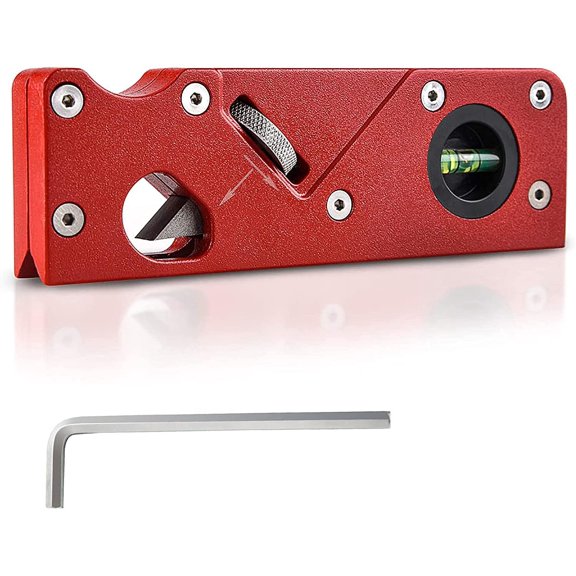 Amerteer Chamfer Plane for Wood,Hand Planer for Woodworking, 45 Degree Edge Corner Plane with Bubble LevelsRed