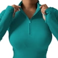 thumbnail image 4 of Workout Sets for Women 2 Piece High Waist Leggings Crop Top Gym Yoga Outfit Long Sleeve Skinny Tracksuits (Green M), 4 of 5