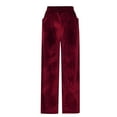 thumbnail image 5 of HAiming Women Velvet Wide Leg Pants Trendy Velour High Elastic Waisted Palazzo Pants Plus Size Loose Lounge Trousers, 5 of 6