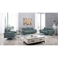 thumbnail image 2 of American Eagle Furniture Top Grain Leather Sofa in Light Gray Blue, 2 of 2