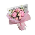 thumbnail image 4 of Ramo de crochet Flores artificiales hechas a mano Flores de punto Flores artificiales Rosa, 4 of 9