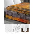 thumbnail image 5 of Full Size Flat Sheet Only, Red Orange Forest Fall Soft Brushed Microfiber Bed Sheets, Thanksgiving Tree Maple Leaf Hotel Quality Breathable Bedding Top Sheet, Easy Care, 81"x96", 5 of 9