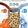 thumbnail image 3 of Leopard Print 30oz Handheld Travel Tumbler with Handle – Double Wall Stainless Steel Insulated Cup, Flip Straw Lid, Leak-Proof & BPA-Free for Hot and Cold Drinks – Durable Coffee & Juice Mug White, 3 of 6