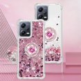 thumbnail image 5 of Glitter Clear Sparkly Bling Case for Xiaomi Redmi Note 12 5G (Not 4G), Flowing Liquid Quicksand Cover with Diamond Ring Holder Case for Xiaomi Redmi Note 12 5G/ Poco X5  Rose Gold, 5 of 14