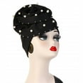 thumbnail image 3 of Women Beading India Hat Muslim Ruffle Floral Cancer Chemo Beanie Turban Wrap Cap, 3 of 9