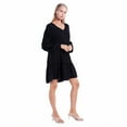thumbnail image 3 of WBQ Womens Swiss Dot Dress Long Sleeve V Neck Tunic Dress Casual Flowy Ruffle Swing Chiffon Mini Dresses Black Tag XXL/US 14, 3 of 10
