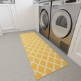 thumbnail image 3 of Ottomanson Trellis Kitchen Runner Rug 2'2" x 6' - Non Slip Low Pile Carpet, Yellow, 3 of 13