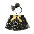 thumbnail image 3 of Bainana Mesh Skirt For Girls Child Polka Dot Print Elastic Waist Layer Tulle Skirts Lightweight Casual Girls Dance Wear With Hairband Black Size 9-11 Years, 3 of 5