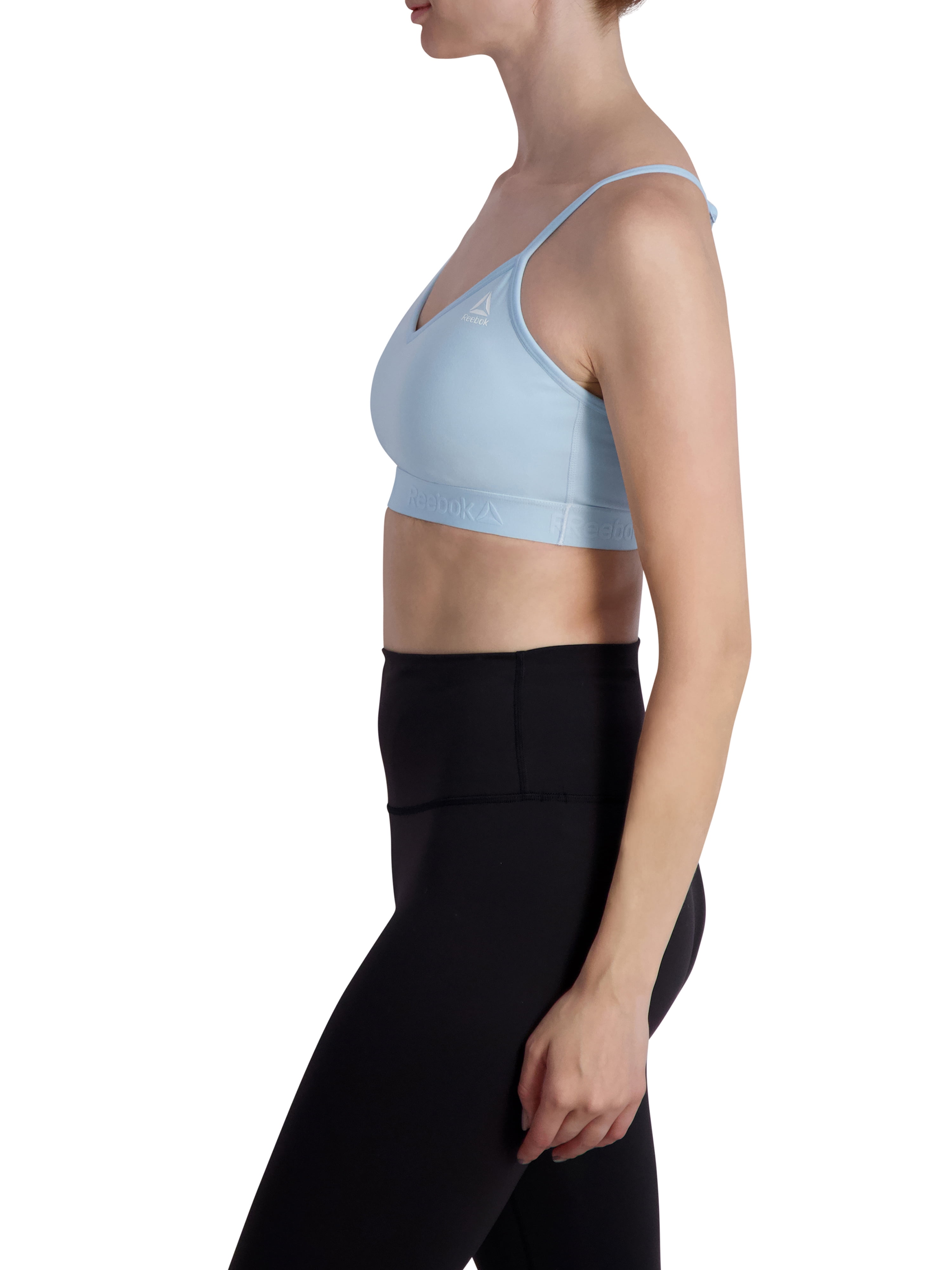 Reebok Women's Everyday Racerback Sports Bra with Mesh Panel and Removable Cups