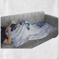 thumbnail image 6 of Navy and Blush Soft Flannel Fleece Throw Blanket, Abstract Composition with Waves Stripes and Magic Butterflies, Cozy Plush for Indoor and Outdoor Use, 70" x 90", Blue Pink White, by Ambesonne, 6 of 6