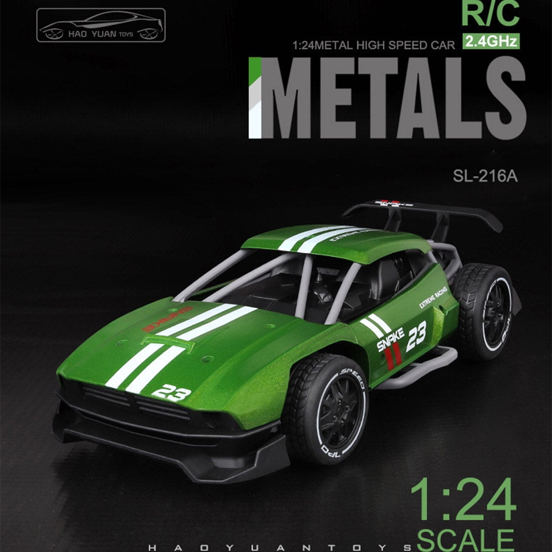 1/24 Scale Mini RC Drift Car for Adults, 2.4G 4WD RC Racing Car with Alloy Body & Glossy Metal Shell, 15+ KM/H Remote Control Vehicle for Teens and Adults - RTR