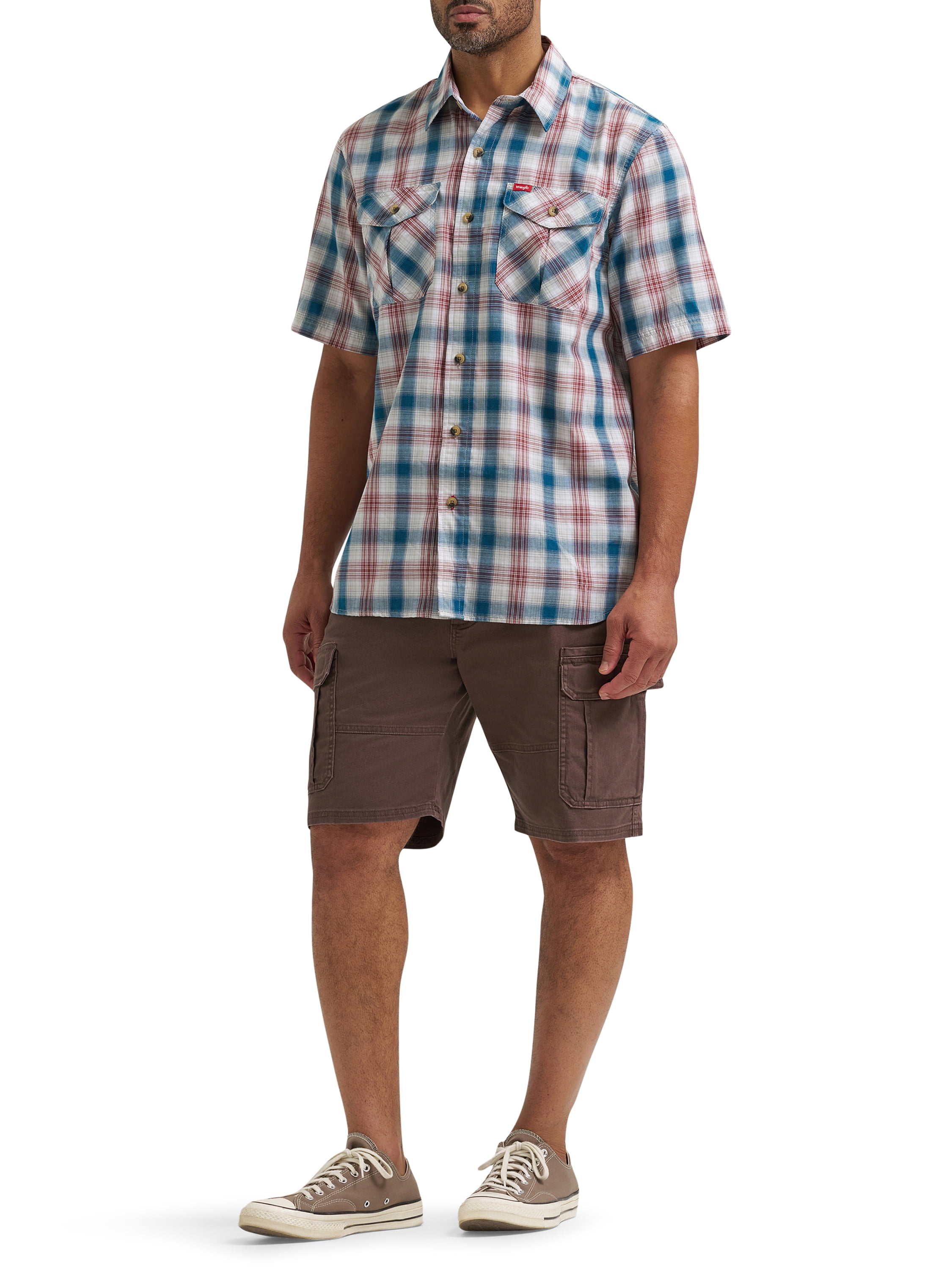 Wrangler® Men's Relaxed Stretch Poplin Shirt, Sizes S-5XL
