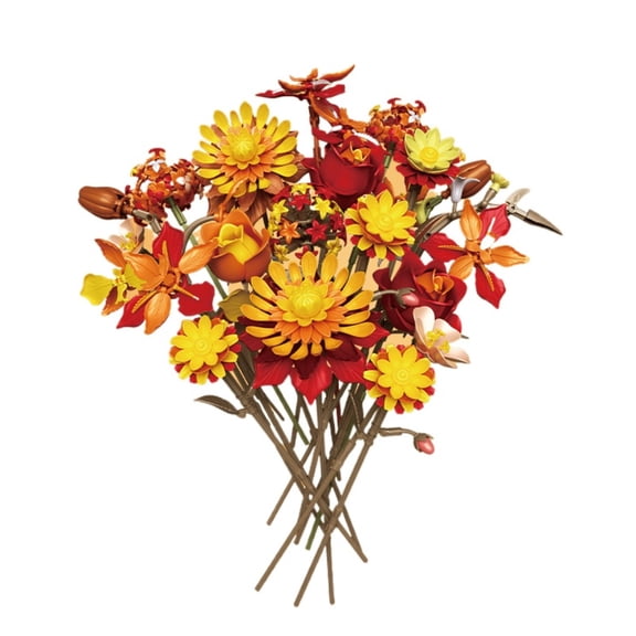 BrixVibe Autumn Bouquet Building Set Compatible with Lego Flowers Botanical Collection Home Decor for Adults Women 711pcs