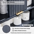 thumbnail image 5 of OKD 68" Tall Over the Toilet Storage Cabinet with Fluted Sliding Door, Bathroom Organizer and Storage Space-Saving with Marble Top Adjustable Shelves, Dark Grey, 5 of 6