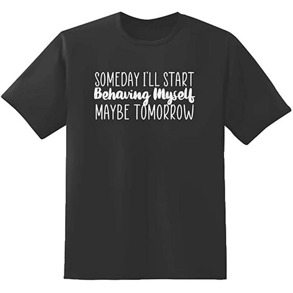 Redbarn Someday I Will Start Behaving Myself Maybe Tomorrow Funny Sarcastic Gift Mens Graphic T Shirts