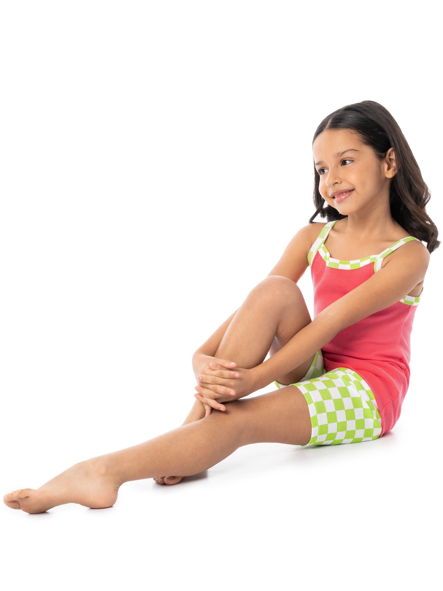 Fruit of the Loom Girl's Energize Snug Fit Pajama Sleep Sets, 4-Piece, Sizes 4-12