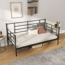 Costway Metal Storage Twin Size Daybed Heavy Duty Sofa Bed Frame Black