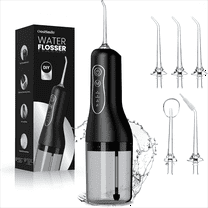 Oasismile Cordless Water Flosser for Teeth with 5 Jet Tips, Portable Travel Dental Oral Irrigator, White
