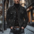 thumbnail image 2 of Zynoxe Mens Corduroy Trucker Jacket Outdoor Lapel Button Down Fall Vintage Outerwear Streetwear Classic Casual Jacket for Daily Wear, 2 of 5