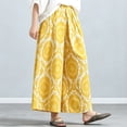 thumbnail image 2 of Vynhevius Womens Wide Leg Pants Elastic High Waist Loose Fit Culottes Fashion Casual All-Match Floral Long Trousers, 2 of 7