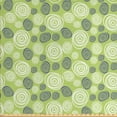 thumbnail image 1 of Abstract Fabric by the Yard, Natural Geometrical Retro Pattern with Hand-Drawn Circles, Upholstery Fabric for Dining Chairs Home Decor Accents, Green Purpleblue by Ambesonne, 1 of 4