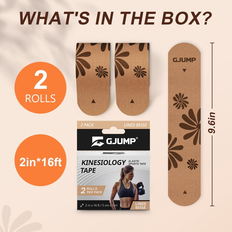 GJUMP Floral Sports Kinesiology Tape, 40 Precut Strips photo 4