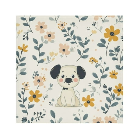 

Napkin Satin Napkin 20*20Inchx1 Kitchen Towel Dinner Plate Towel Decorative Towel Napkin Tea Towel Suitable For Kitchen Table Cartoon Cute White Dog