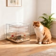 thumbnail image 4 of Plastic Fish Tank Clear Multifunctional Water Bowl for Cats Desktop Aquarium 5.9 Inch Cube for Home Office Decor, 4 of 7