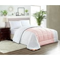 thumbnail image 1 of Super King Comforter Contrast Blush 300 GSM Plush Siliconized Microfiber Fill Duvet Insert With 1000 Thread Count Egyptian Cotton Shell Fluffy with Piping & Matching Pillowcases, 1 of 8