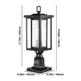 thumbnail image 4 of KFFKFF 2 Set Twilight to Sunrise Outdoor Post Light, 17.72 in, Weather-Resistant Post Lighting with 3.5 in Mounting Base Glass Cover, Surge-Resistant Outside Pole Light for Patio Garden Walkway, 4 of 9