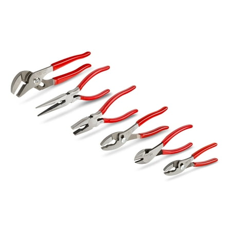 TEKTON Pliers Set, 6-Piece (Slip Joint, Groove Joint, Cutting, Lineman's, Long Nose) |