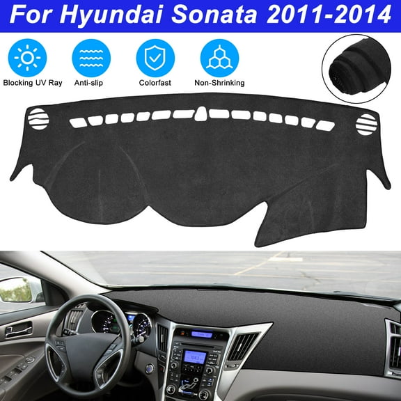 EEEkit Dashboard Mat, Dash Cover Compatible with Hyundai Sonata 2011 2012 2013 2014, Black