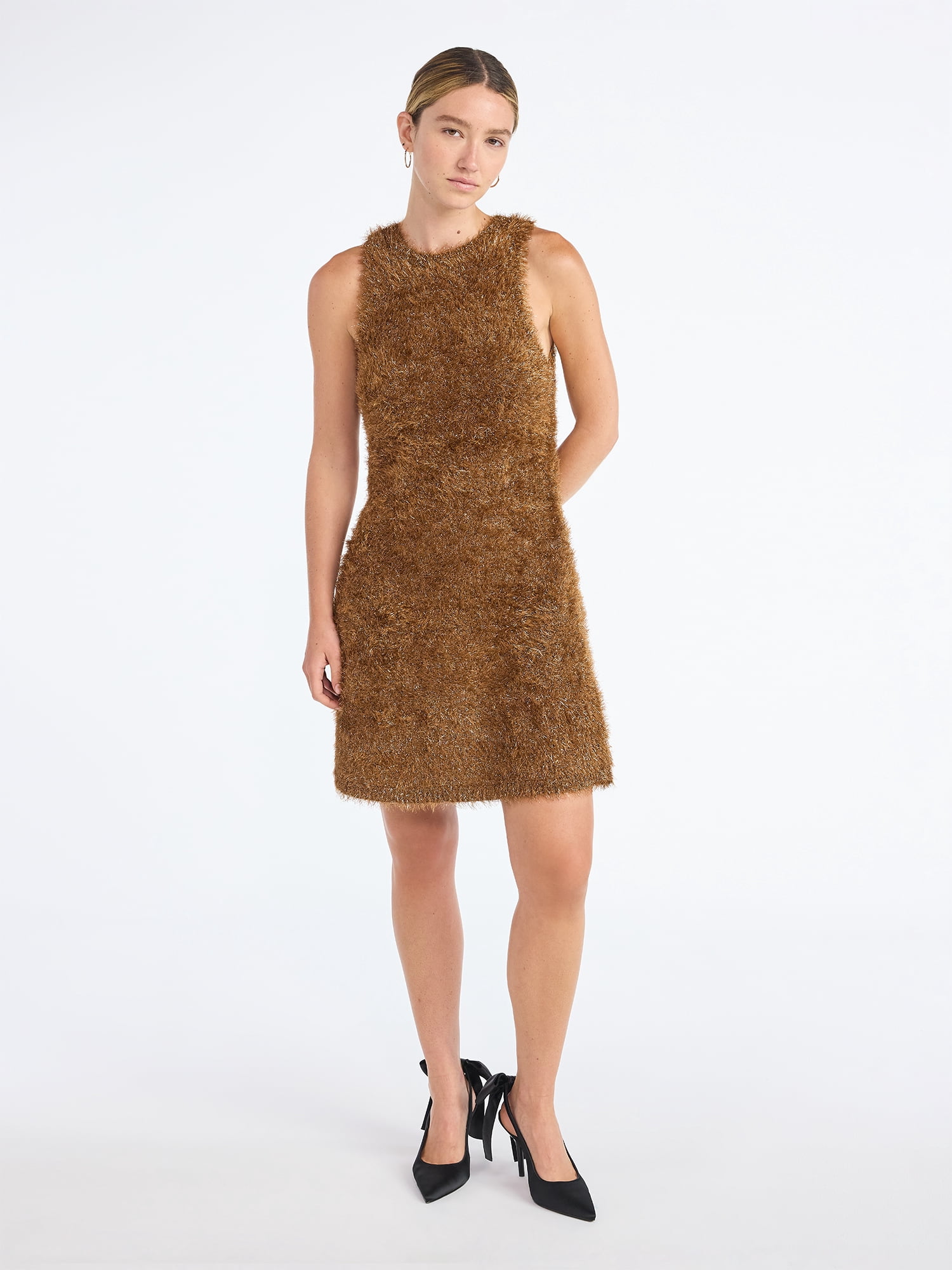 Scoop Women's Tinsel Sweater Mini Dress, Sizes XS-XXL