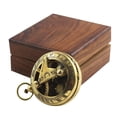 thumbnail image 4 of Marine Sundial Compass With Nautical Solid Wooden Box Vintage Brass Ship Navigate Device Nautical Gift Collection, 4 of 6