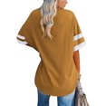 thumbnail image 2 of Anbech Shoulder Drop Shirt for Women Oversized Tshirt V Neck Casual Solid Loose Fit Short Sleeve Top, 2 of 3