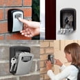 thumbnail image 2 of Caja de seguridad con cerradura para llaves, combinación de 4 dígitos, para montaje en pared, para compartir llaves de forma segura en interiores y exteriores, 2 of 5