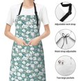 thumbnail image 6 of Xecao Floral Print Kitchen Cooking Aprons, Waterproof Adjustable Bib Aprons with 2 Pockets for Women Men Chef, 6 of 8