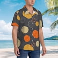 thumbnail image 4 of Black Grey Gold Marble Mens Hawaiian Shirt Short Sleeve Casual Button Up Tropical Summer Beach Shirt, 4 of 9