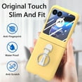 thumbnail image 5 of Compatible with Motorola Razr 60 Ultra Phone Case,Built-in Screen Protector,With Rotatable Contractile Ring Kickstand,Frosted Shockproof Anti-Scratch Ultra Slim Rugged Phone Case,Yellow, 5 of 11