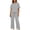 Gray, variant on Womens Sets 2 PC Short Sleeve Tee Shirts Crew Neck Full Length Loose Fitted Pants Daily Wear Casual Sets for Women