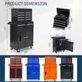 thumbnail image 6 of 5-Drawer Rolling Tool Chest, Stainless Steel Tool Box with Brake Wheels and 4 Drawers, Black Detachable Tool Cart, Black, 6 of 7