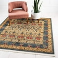 thumbnail image 2 of Unique Loom Edinburgh Border Design Rug 8' x 8' Square Blue/Beige, 2 of 10
