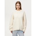 thumbnail image 5 of Women'S Sweater Crew Neck Long Sleeve Pullover Loose Fit Soft Knit Ribbed Hem Fall Winter Outfit Milky One size, 5 of 10