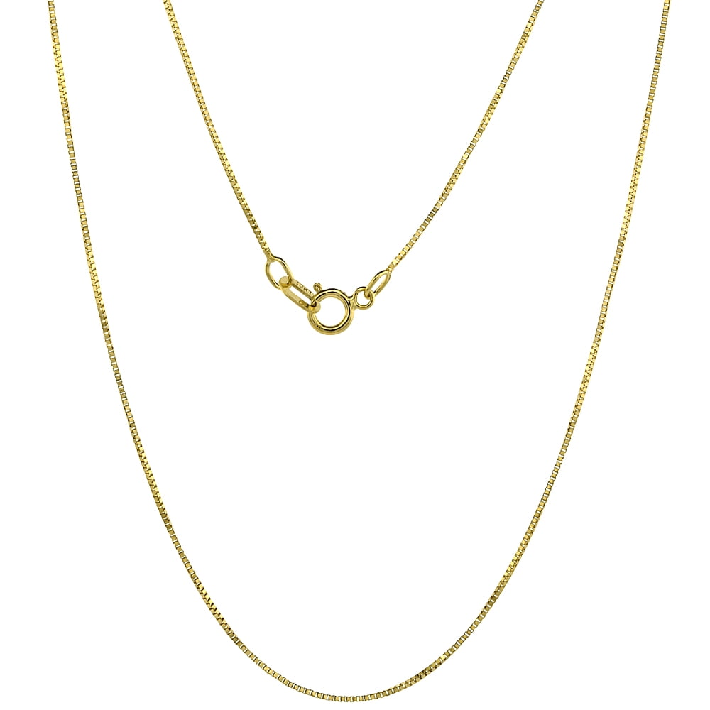Solid 10kt Gold Multi tone TRICOLOR gold box chain ALL lengths Italian Necklace 