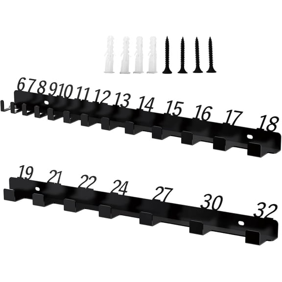 Wall Mount Wrench Organizer for 6-32mm Tools, Garage and Workshop